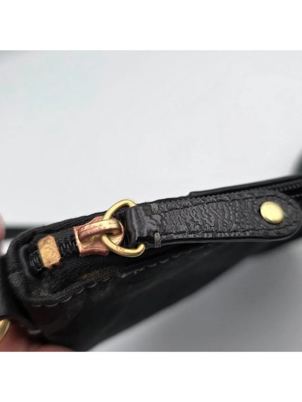 Coach Black Crossbody Bag Signature Jacquard Fabric Leather Accents Strap